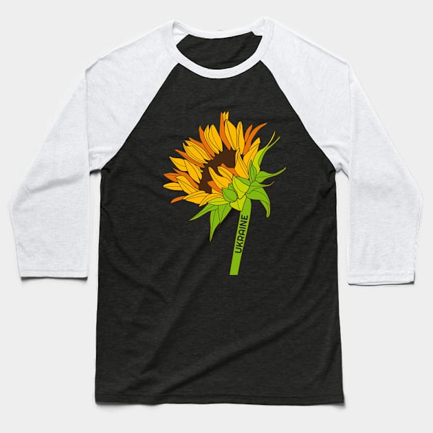 Sunflower Ukraine Baseball T-Shirt by Olga_kart